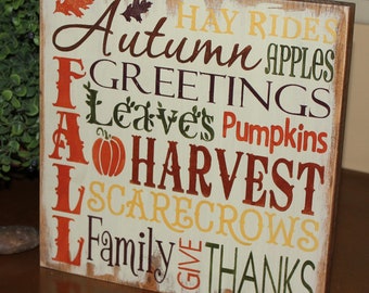 FALL Sign/Leaves are Falling Autumn is Calling/Subway