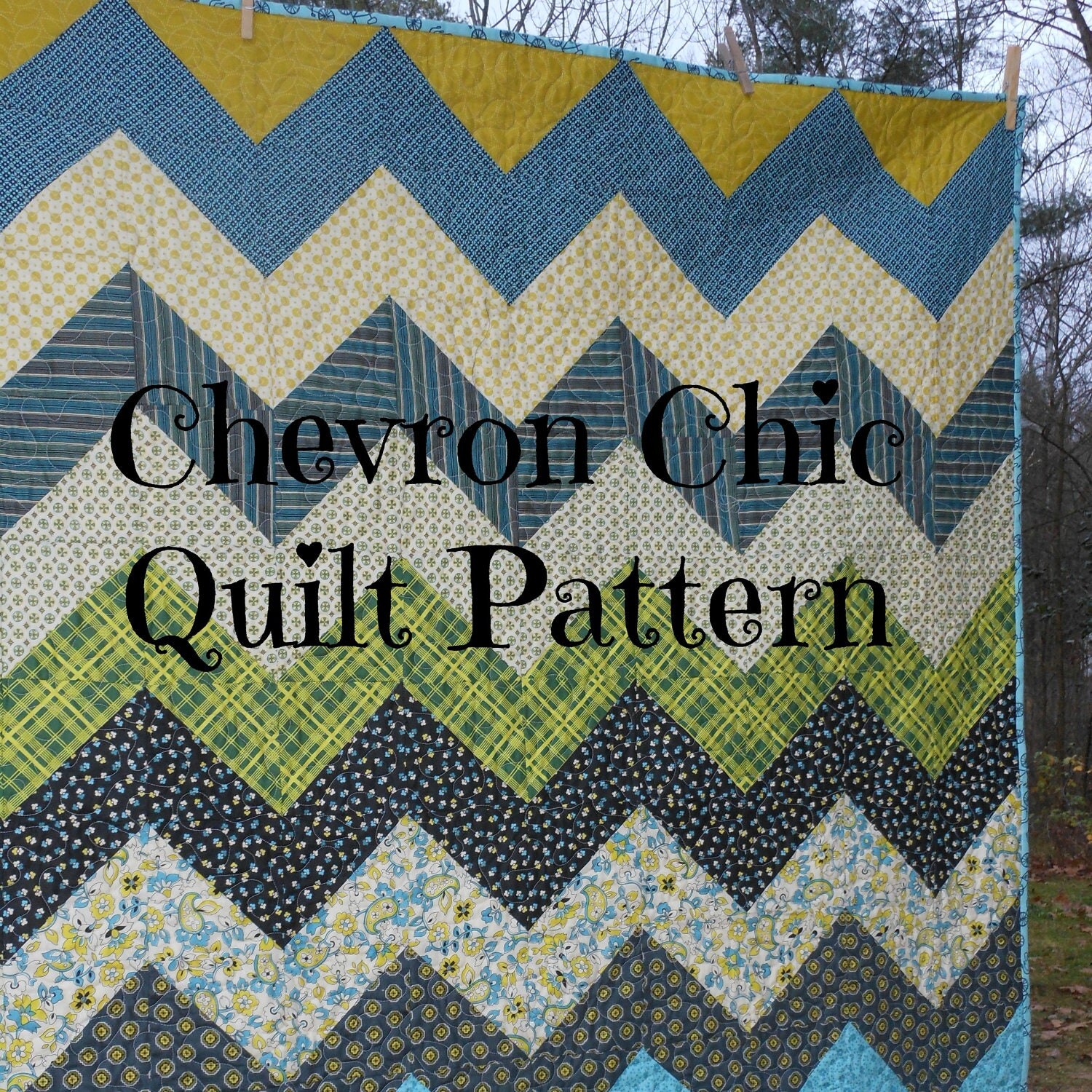 PDF quilt pattern Chevron Chic three design variations in