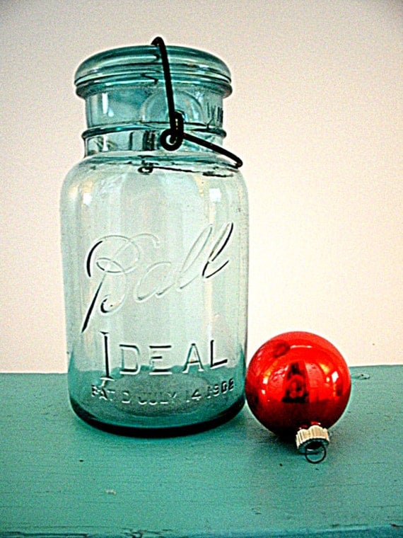 Blue Ball Canning Jars Ideal Glass Lid Wire Bail
