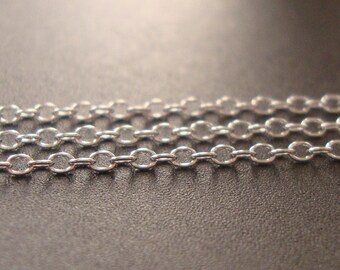 Sterling Silver Oval Cable Chain, Anti Tarnish, 1.6x1.2mm, 5 ft - Minimalist Findings