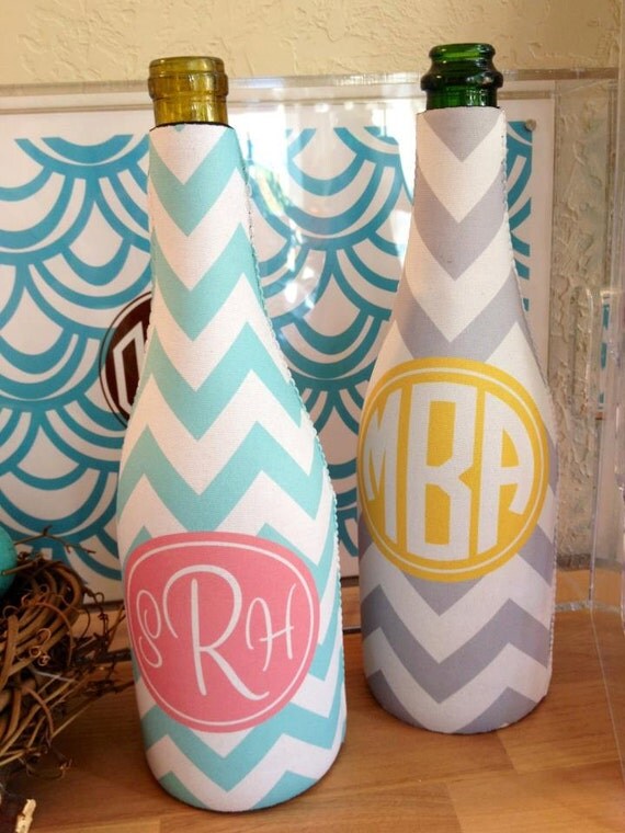 Items similar to Monogrammed Wine Sleeve FREE SHIPPING on Etsy