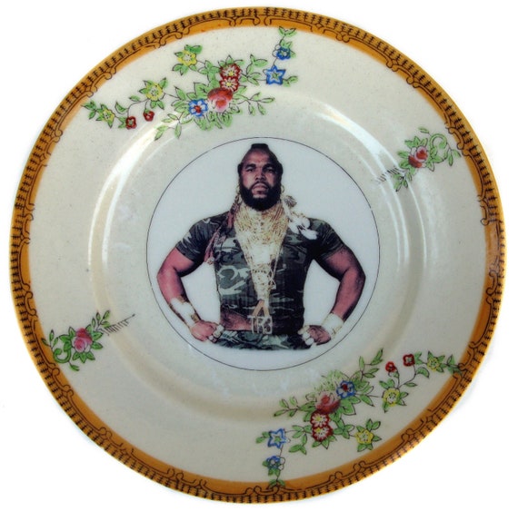 SALE - Sergeant Bosco Portrait  Plate - damaged Altered Vintage Plate