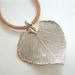 Silver Leaf Necklace, Handmade Jewelry, Sterling Silver, Copper Silver Silk, Heart, Natural, Aspen Leaf, 393