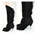 Vtg Black Suede Boots / Metal Stiletto Heel/ EU 38/UK 5.5/US 7.5