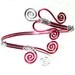 Upper Arm Band, Arm Bracelet/Cuff, Pink Heart and Pink & Silver Spirals, Anodized Aluminum Wire