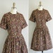 50s cotton dress / vintage 1950s full skirt dress / 50s fall paisley print dress