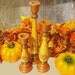Hand Painted Fall Wooden Candlesticks