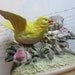 SALE - vintage Shafford - music box - yellow BIRD with nest and eggs - plays 'I Did it My Way'
