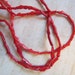 coral beads - 3 strands - drilled lengthwise - 10mm to 13mm long