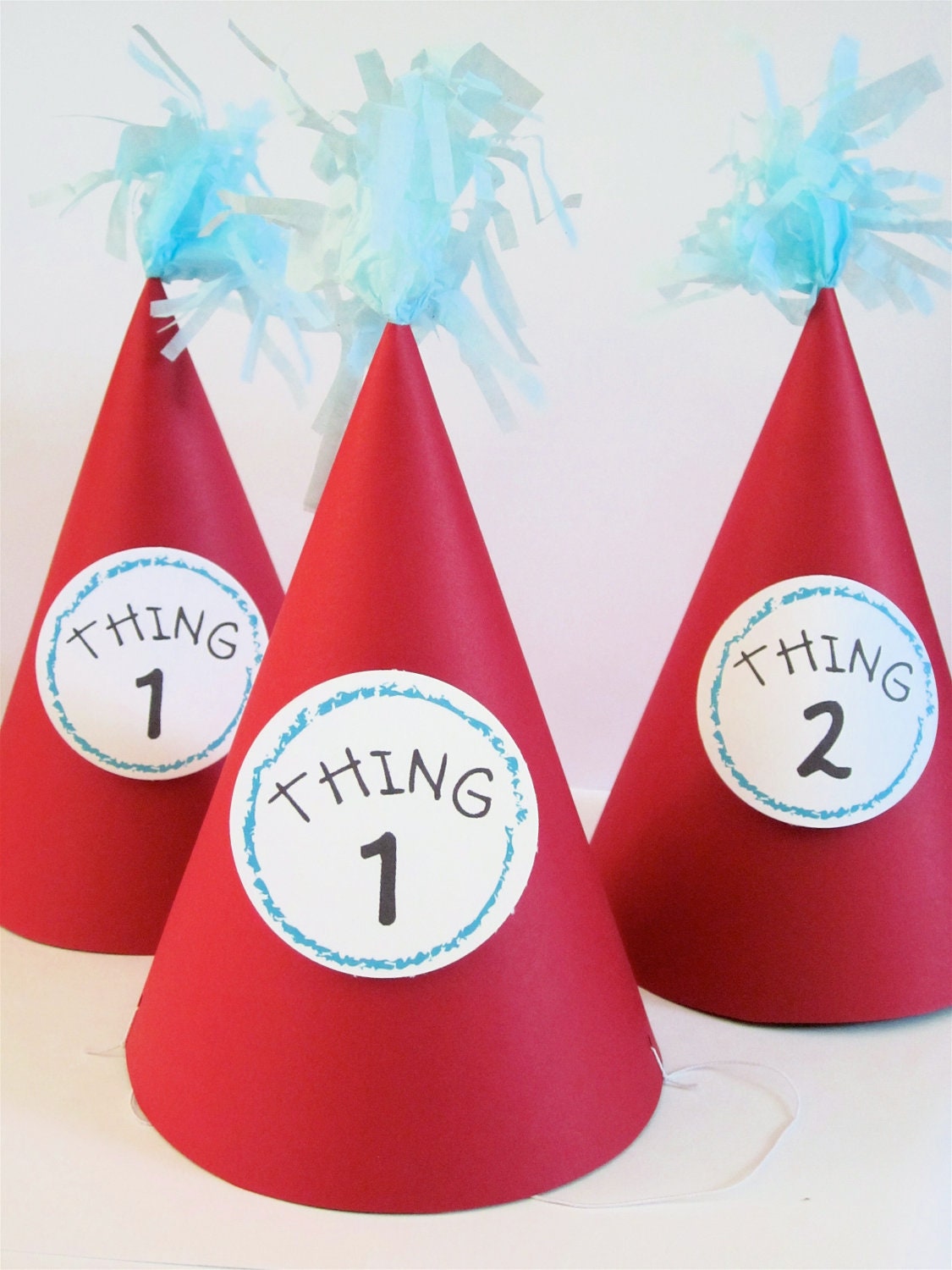 Dr Seuss Birthday Party Hat // Thing 1 and by partyaccessories