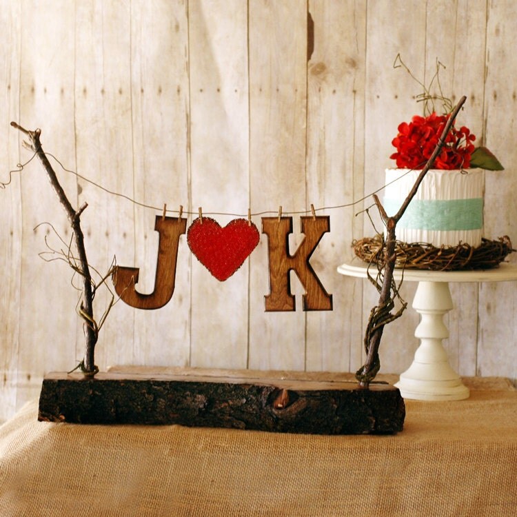 Rustic Wedding Party Banner Personalized with your Initials