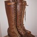 RESERVED Vintage 1930s Leather Boots / 30s Lace Up Leather Boots with Buckles Sz 7.5