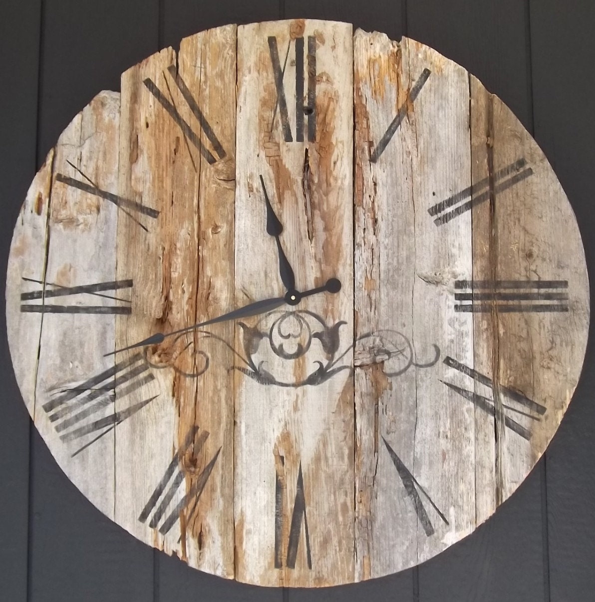 36 inch clock reclaimed wood rustic primitive barn wood