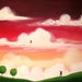 canvas art landscape painting "Kite Day" whimsical art contemporary art modern art acrylic painting,canvas painting tree artwork