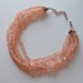 Peach Bead Necklace Vintage Glass Cube Beads