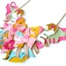 Pastel Leather Statement Necklace Geometric Color Block Ink Blot