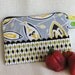 African Sheilds Vintage Flour Sack - Half Sized Sandwich Sack / Snack Sack, OOAK - 7.5" x 5"- Nylon lined, Zippered, Reusable, Washable