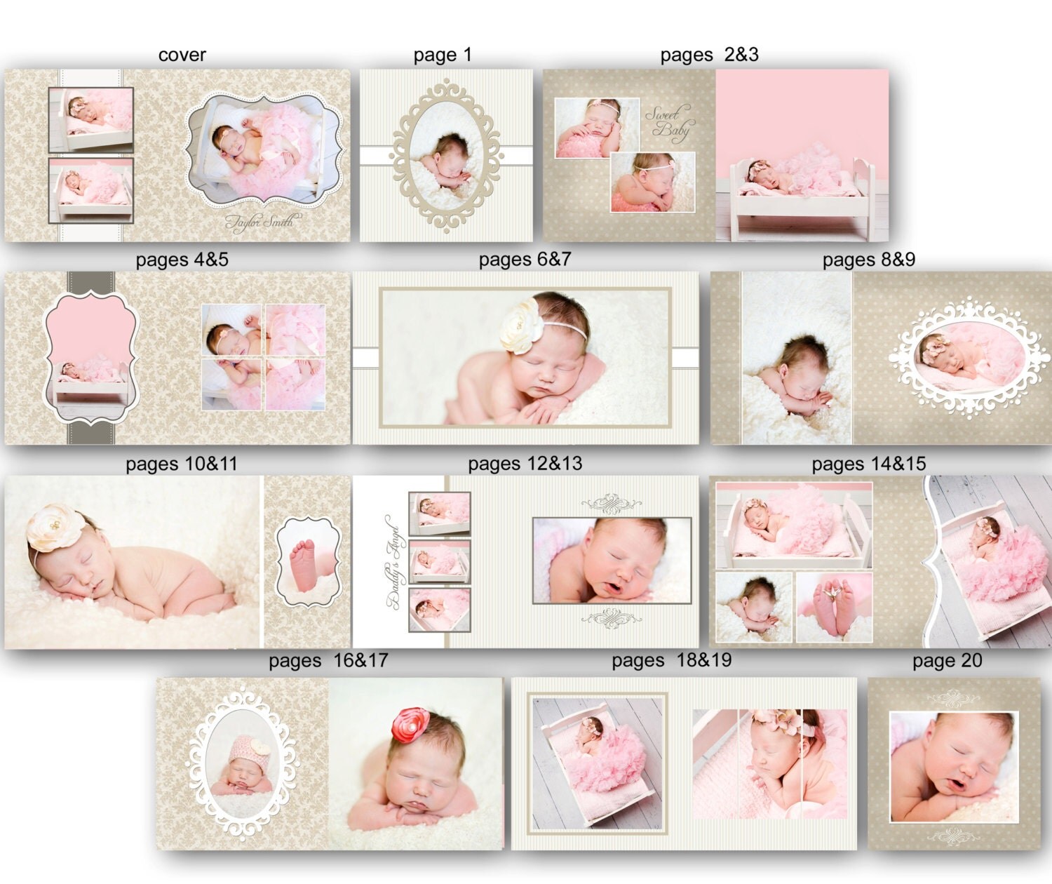 Baby Album Template For Photographers Taylor 0350 FA