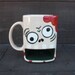 Nom Nom Nom BRAINS - Whimsical Zombie Ceramic Cookies and Milk Dunk Mug - Flesh Color