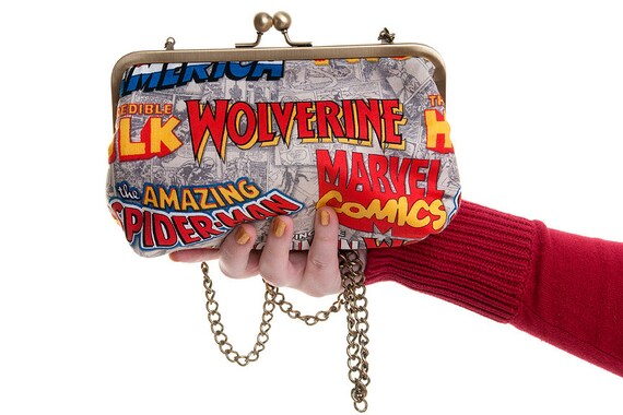 Marvel Avengers Logos Superhero Day Handbag and Clutch In One