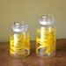 Pair of Retro Wheat Glass Jars
