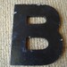 Vintage Cast Aluminum Metal Marque Letter B