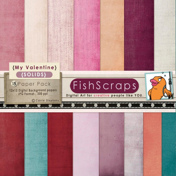 50% Sale - Background Papers (Valentine - Solids) - Background Images - Printable Papers Il_570xn