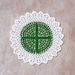 Cross and Lace Crochet Doily, Spiritual Fiber Art, Original Design by NutmegCottage, OOAK