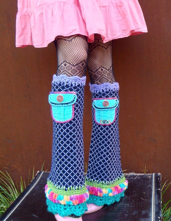 HIPPIE LEG Warmers Colorful leg warmers Flared leg warmers