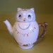 CUTE vintage white owl teapot