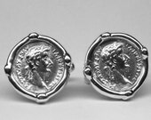 Tiberius Caesar Cufflinks in solid sterling silver Free Shipping