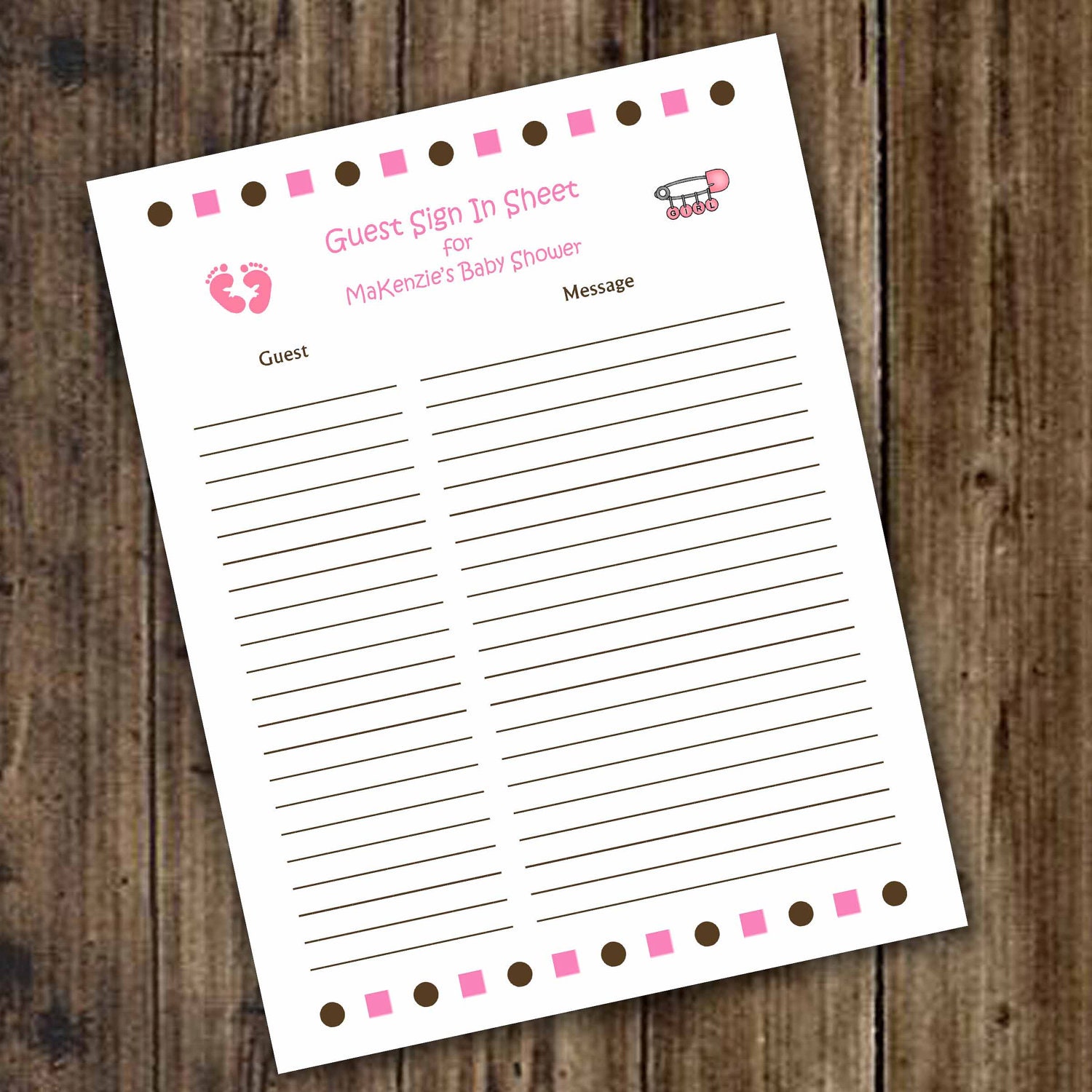 items-similar-to-baby-shower-guest-sign-in-and-baby-advice-sheet