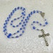 Blue Sapphire Crystal Rosary, Sterling Silver Rosary, Swarovski Crystal Rosary