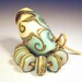 FREE SHIPPING Etched Copper Green Swirls Focal and 10 Spacer Set