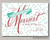 Personalized Holiday Greeting Card - Set of 12 flat cards - Veriest and Merriest by Flair Designery Il_170x135