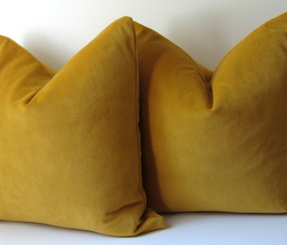 Set Of Two Mustard Yellow Pillows Decorative Pillow Covers   Il 570xN.362306174 Igfi 