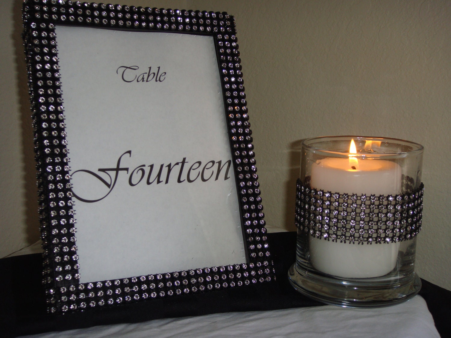 Set of 10 Black and Silver Rhinestone 5x7 Photo Frames