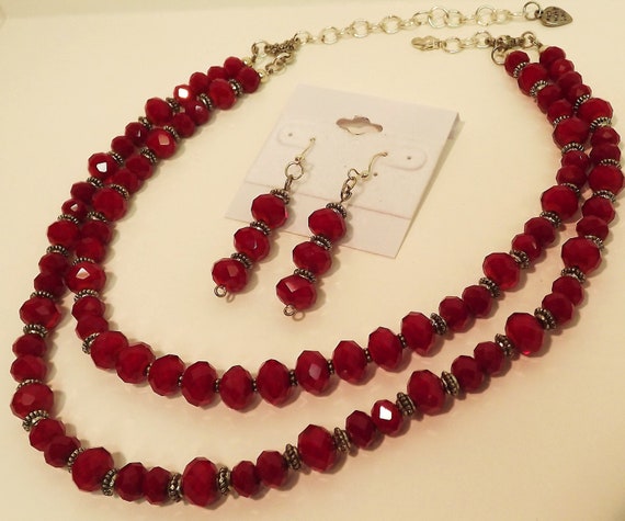 Red Faceted swarovski Crystal Handcrafted by JewelsbyFreeStyle