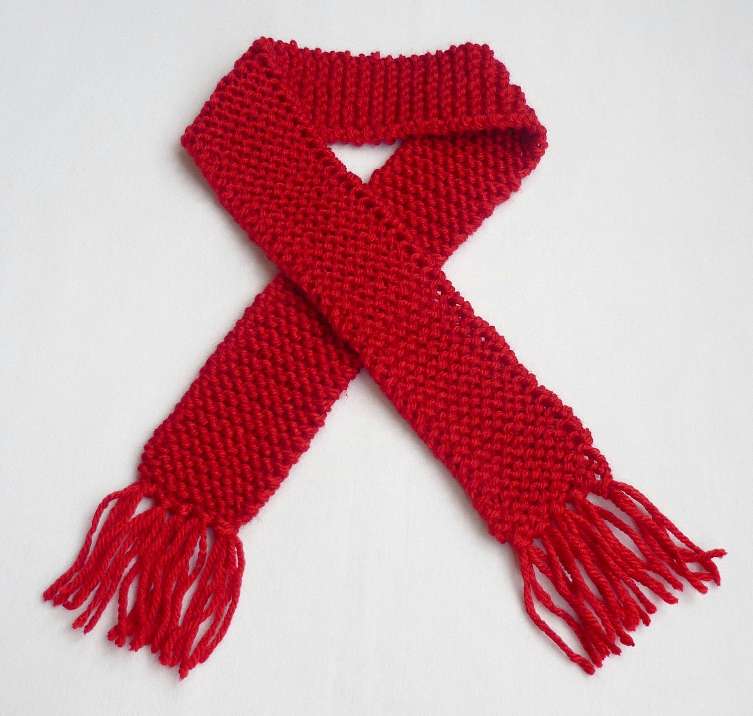 Red Knit Baby Scarf Winter Child Accessories Photo Prop Boy or