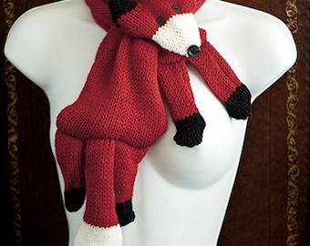 Red Fox scarf cowl neckwarmer NEW DESIGN for WINTER 2012