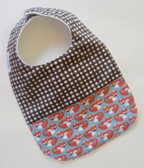 Organic Baby Bibs Fox Woodland Baby Bib / Teething by Babiease