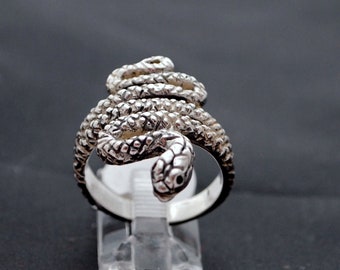Coiled Snake Ring in Sterling Silver