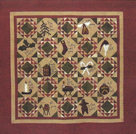 SALE Primitive Folk Art Quilt Pattern HOME By PrimFolkArtShop   Il 570xN.382672498 Tkwi 