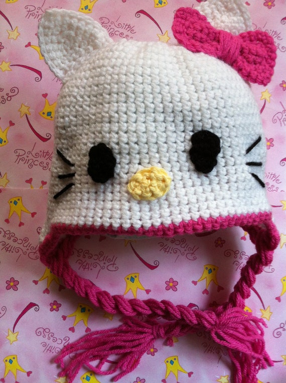 Items similar to Hello kitty hat, crochet baby or toddler on Etsy