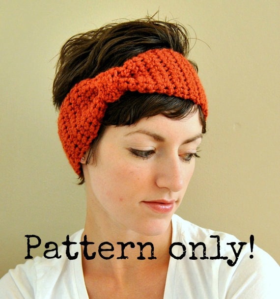 crochet headwrap bow pattern similar Crochet Bow Instructions for to Faux Headwrap Pattern PDF