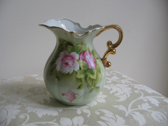 Vintage Lefton Pitcher Vase Heritage 4579 by vintagenowandthen