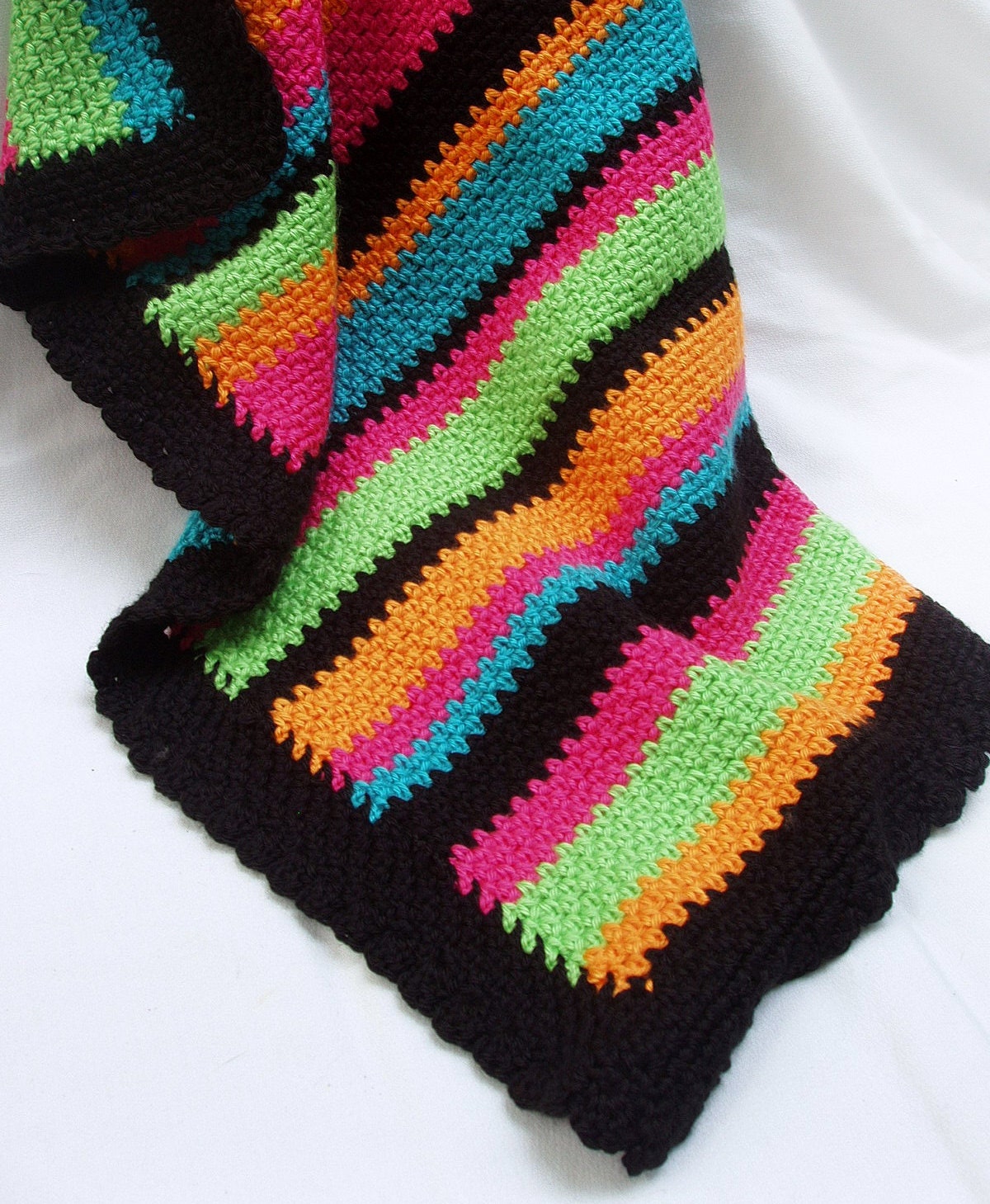 Neon stripes baby blanket
