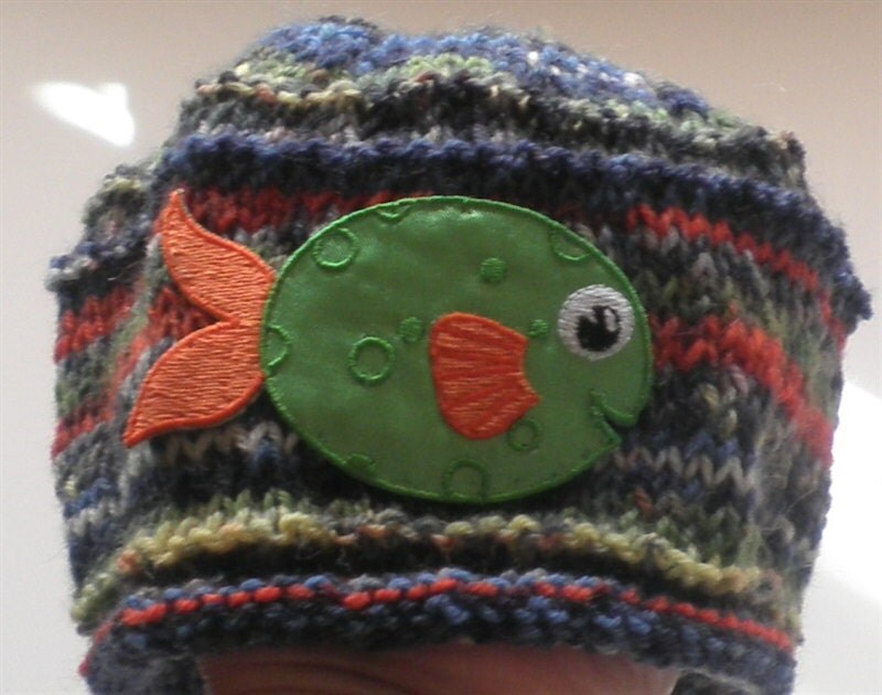 Green Fish Hat Baby Beanie Hats Knitted Kid Beanie Knit