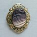 Sterling Chryophase Cameo Framed w Flowers Brooch Pendant