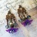 PURPLE -Vintage Lucite Flower Earrings -"WHISPERING MEADOWS"